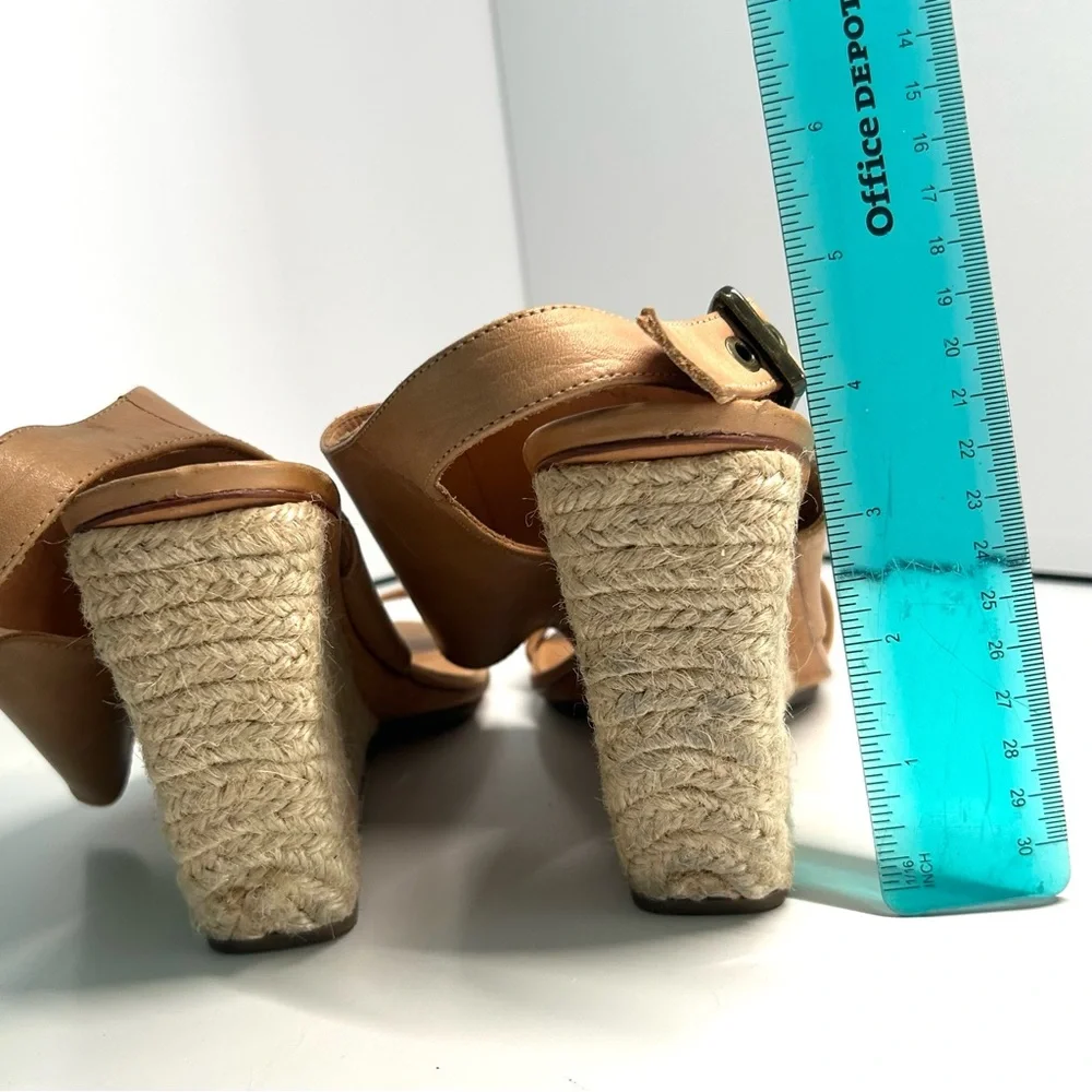 Rebecca Minkoff Women's‎ Tan Leather Espadrille Heeled Sandals in Size 10